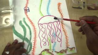 Art Lessons For Kids Jellyfish Painting Pt 2 [upl. by Albarran]