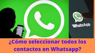 ¿Cómo seleccionar todos los contactos en Whatsapp [upl. by Bocyaj569]