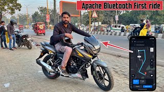 2023 Tvs Apache RTR 160 2V Bluetooth First Ride Review With Navigation [upl. by Ymor]