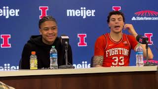 Illinois MBB Postgame Justin Harmon Coleman Hawkins amp Nico Moretti 22424 [upl. by Soo]