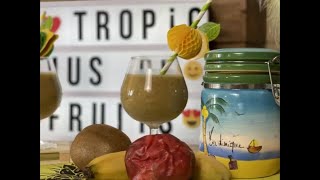 Recette smoothie banane kiwi et fruits de la passion [upl. by Aehc]