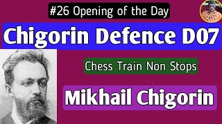 Chigorin Defence D07  Mikhail Chigorin 1901 chess [upl. by Franciscka974]