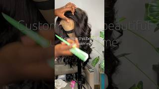 Orange hair color highlight on a 5by5 lace wig closurewigs closure haircolorist wigtutorial [upl. by Ahseined]