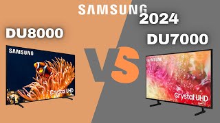 Samsung DU7000 VS DU8000 2024 مقارنة بين شاشات سامسونج كرستال اهم الاختلافات و اية افضل للشراء 🤔 [upl. by Ardnua]