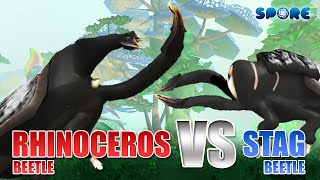 Rhinoceros Beetle vs Stag Beetle  Insect FaceOff S1E2  SPORE [upl. by Tolman289]