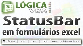 Vídeo Aula 43  StatusBar em formulário do excel com VBA [upl. by Kola235]