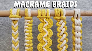 5 Tipos de TRENZAS de MACRAME paso a paso  5 Types of Macrame Braids [upl. by Pirzada]