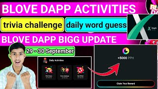 blove dapp daily word guess  blove dapp daily trivia challenge  blove dapp today update [upl. by Llerraj]