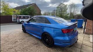 AUDI RS 3 sport back BLUE FAST SPORTS CAR 38 SECONDS TO 60 UPLOADED JUNE 2024 [upl. by Paymar]