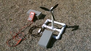 Homemade Wind Turbine Generator  Wind Power Generator  simple DIY runs radio [upl. by Yemerej676]