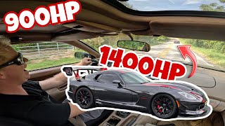 900HP Twin Turbo 300ZX Chasing a 1400HP Twin Turbo Viper [upl. by Illah]