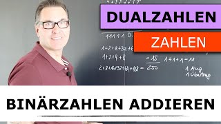 Binärcode  Dualzahlen addieren  Addition von Binärzahlen  Rechnen im Dualsystem mit Probe [upl. by Nnairac]