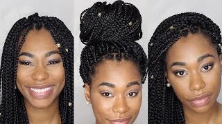 CROCHET BRAIDS How To Install FREETRESS BOX BRAIDS TutorialChimereNicole [upl. by Vashti]