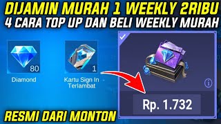 DIJAMIN MURAH  BELI 1 WEEKLY DIAMOND 2RIBU  4 CARA TOP UP DAN BELI WEEKLY DIAMOND PASS MLBB MURAH [upl. by Adnilec]