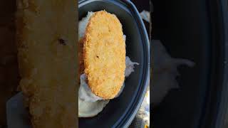 McDonals Sausage Gravy Biscuit Hack CHICKEN PATTY AND HASH BR0WN [upl. by Rehm]