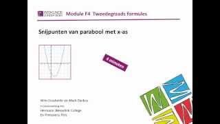 Snijpunten van parabool met xas wzb Module F4wmv [upl. by Parsons]