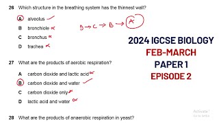 2024 IGCSE Biology Questions and Answers  FEBRUARY MARCH Paper 1 Episode 2 [upl. by Aihsenek]