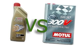 Castrol EDGE 5W40 Turbo Diesel vs Motul 300V Power Racing 5W30 Cold oil test 24°C [upl. by Iroc627]