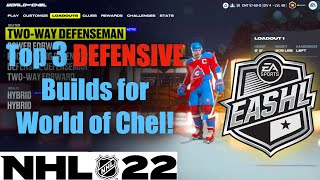 NHL 22 Best amp Overpowered Defensive BUILDS World of Chel loadouts [upl. by Nwaf]