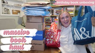 birthday book haul amp unboxing 🎉  MASSIVE BOOK HAUL [upl. by Scandura628]