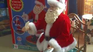 Telco Motionettes of Christmas Stand up Santa animated talking 1996 [upl. by Luahs]