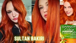 Garnier Sultan bakırı Muhteşem bakır açıcı kullanmadan bakır saç 🔥💥💋 [upl. by Kimura]