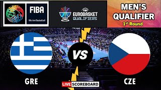 Greece vs Czech Republic  FIBA Mens Basketball Eurobasket 2025 Qualifiers Live Scoreboard [upl. by Mullac]