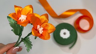 Easy DIY How to Make Satin Ribbon Flower Easy  Beautiful Flower Crafts [upl. by Renaxela585]