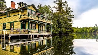 New York Waterfront Cottage For Sale  LakefrontMountain Views Summer Cottage Tour [upl. by Suolevram]