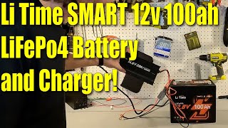 Li Time SMART 12v 100ah Lifepo4 Group24 Battery and Charger Review Great for RVs [upl. by Angelis]