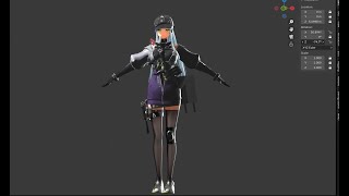 Blender NPR Shader Test Girls Frontline 2  Klukai [upl. by Notsirt525]