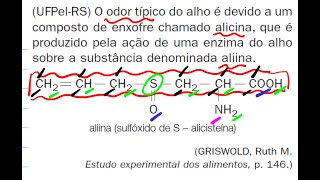 UFPelRS O odor típico do alho é devido a um composto de enxofre chamado alicina que é [upl. by Aenal]