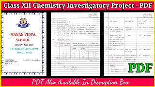 Chemistry experiment copy  CBSE 202324  With PDF [upl. by Hwang709]