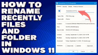 How To Rename Recently Files and Folder in Windows 1011 Guide [upl. by Paule]