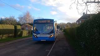 Stagecoach EM 27882 arrives and leaves Leverington with my mate WS at the wheel 3 Tone 2324 [upl. by Rica701]