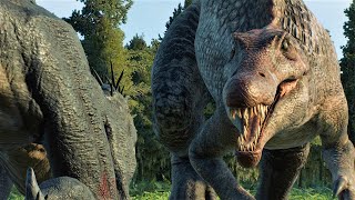 JP3 SPINOSAURUS VS SCORPIOS REX Camp Cretaceous  Jurassic World Evolution 2 [upl. by Maroj544]