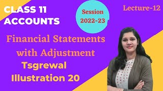 Class11  Accounts  adjustment in Financial statement  tsgrewal Illustration 20 [upl. by Mychal94]