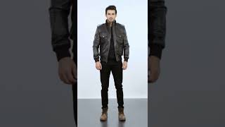 Agent Shadow Leather Bomber Jacket – Customized by poolvos leather [upl. by Latouche]