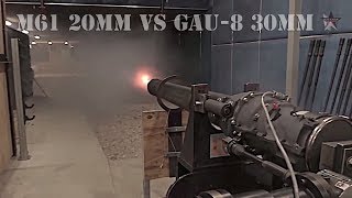 M61 20mm VS GAU8 30mm Gatling cannon test fire [upl. by Drehcir536]