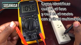 Cómo Identificar  Probar fase y neutro de un tomacorriente con y sin el multímetro digital DT9205A [upl. by Raimondo]