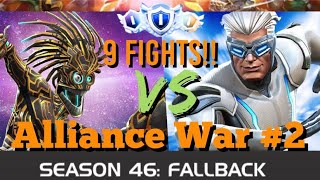 MCOC  Alliance War  Season 46  War 2  9 FIGHTS  Warlock Vs Quick Silver Node 10 [upl. by Ahsaet]