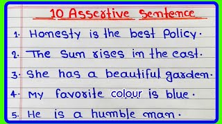 Assertive Sentence Example  10 assertive sentences  Assertive sentence  10 Assertive Sentences [upl. by Adihahs154]