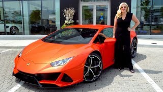 DRIVING the NEW HURACAN EVO in Arancio Xanto amp Walkthrough [upl. by Annayek]