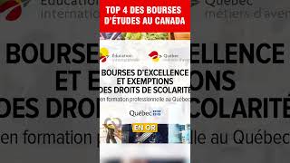 Top 4 des bourses détudes entièrement financées au Canada [upl. by Ylahtan]