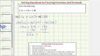 Ex Solve a Basic Two Step Equation With Decimals Clear Decimals [upl. by Enyala]