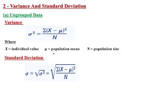 Statistical Applications  Measures of dispersion Rang Variance amp Standard Deviation [upl. by Vally375]