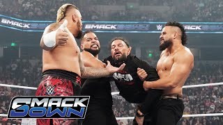 FULL SEGMENT The Bloodline destroy Roman Reigns and Jimmy Uso SmackDown Oct 18 2024 [upl. by Grodin934]