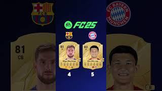 Barcelona vs Bayern Munich  Rating Comparison EAFC 25 football gaming reels uefa [upl. by Yllak]