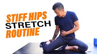 Stiff hip stretches  5 minute hip mobility follow along [upl. by Enyar]