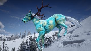 Red dead redemption 2  Arthur Morgan Finds and Tames rarest Cyan Horse in Snow [upl. by Ahsemad]